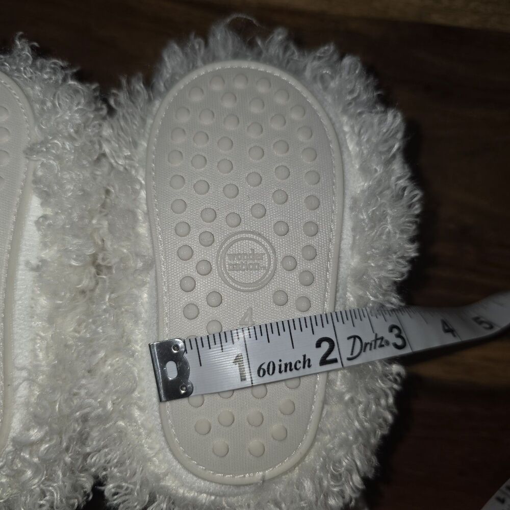 Wonder Nation Lamb Bootie Slippers Faux Fur White Pink Size 4 Animal Face - Picture 3 of 4